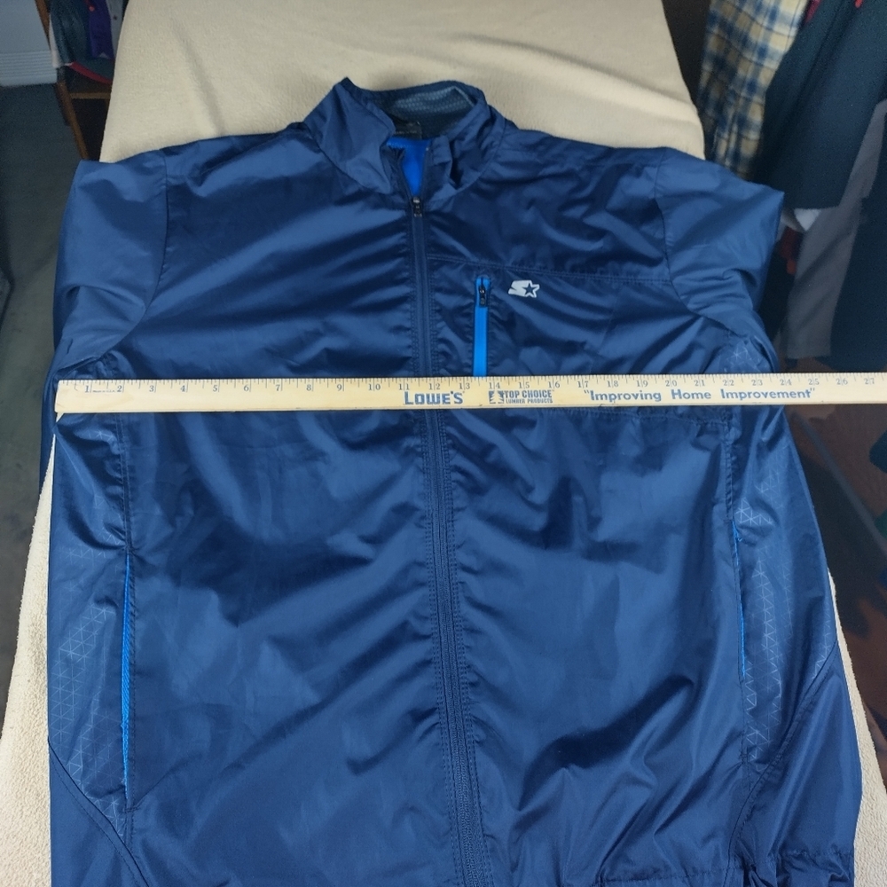 VTG Starter Men’s Large Jacket Windbreaker Blue Mesh Lined Lightweight Full Zip - Picture 9 of 10